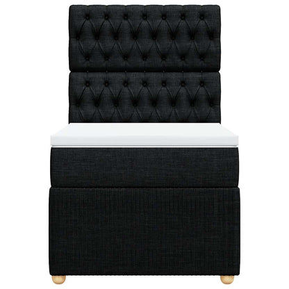 Giroletto a Molle con Materasso Nero 100x200 cm in Tessuto