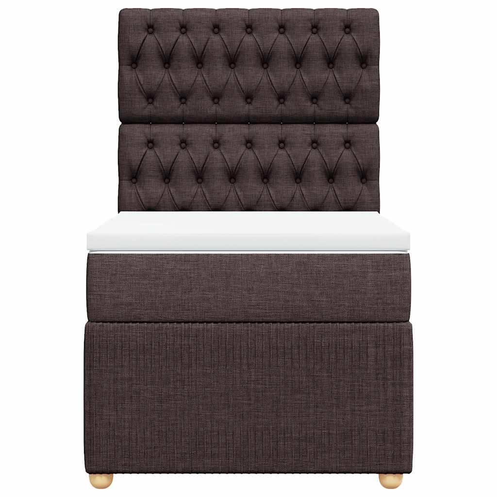 Giroletto a Molle con Materasso Marrone Scuro 100x200cm Tessuto - homemem39