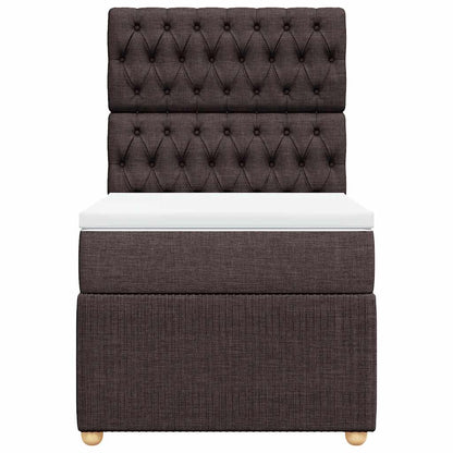 Giroletto a Molle con Materasso Marrone Scuro 100x200cm Tessuto - homemem39