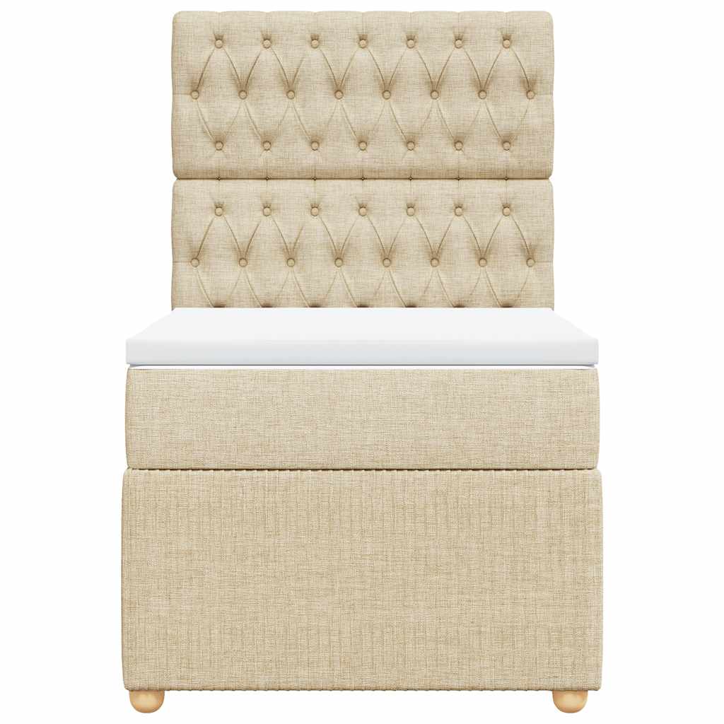 Giroletto a Molle con Materasso Crema 100x200 cm in Tessuto - homemem39