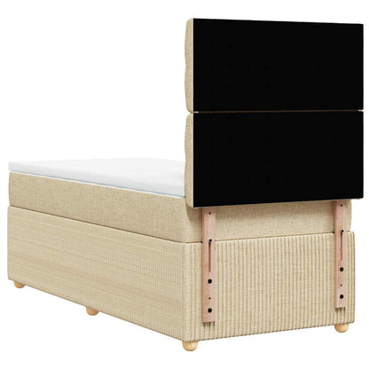 Giroletto a Molle con Materasso Crema 100x200 cm in Tessuto