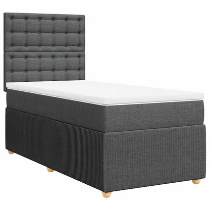Giroletto a Molle con Materasso Grigio Scuro 100x200 cm Tessuto | homemem39