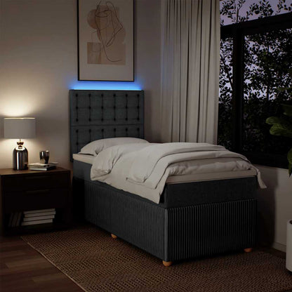 Giroletto a Molle con Materasso Grigio Scuro 100x200 cm Tessuto | homemem39