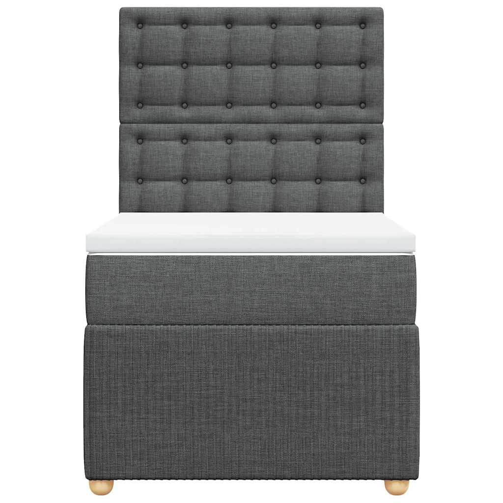 Giroletto a Molle con Materasso Grigio Scuro 100x200 cm Tessuto | homemem39