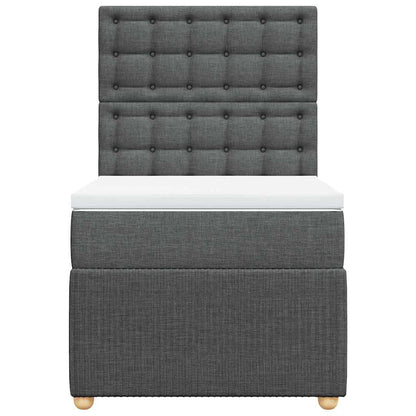 Giroletto a Molle con Materasso Grigio Scuro 100x200 cm Tessuto | homemem39