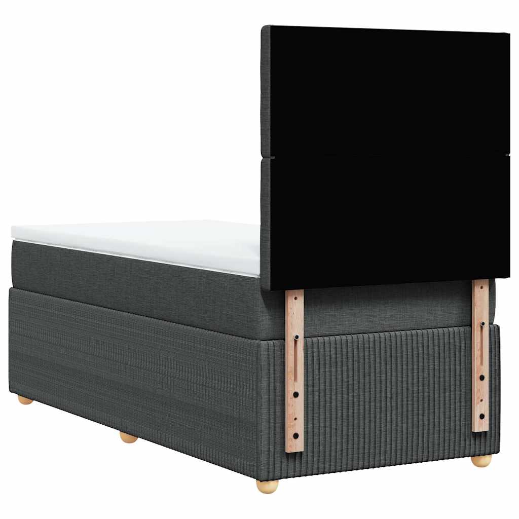 Giroletto a Molle con Materasso Grigio Scuro 100x200 cm Tessuto | homemem39