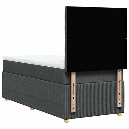 Giroletto a Molle con Materasso Grigio Scuro 100x200 cm Tessuto | homemem39