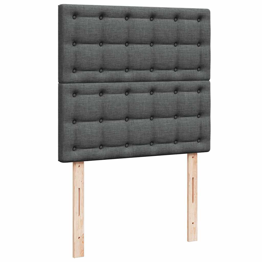 Giroletto a Molle con Materasso Grigio Scuro 100x200 cm Tessuto | homemem39