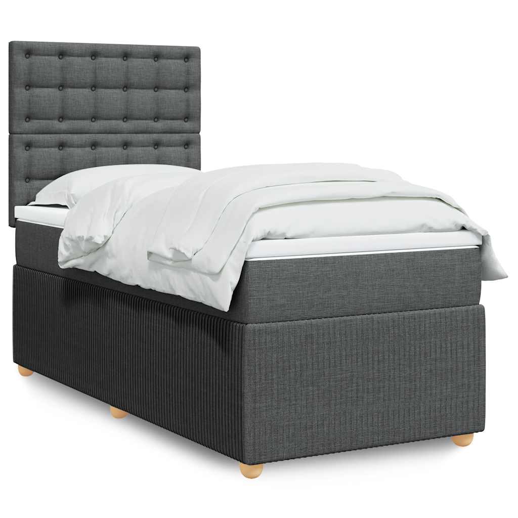 Giroletto a Molle con Materasso Grigio Scuro 100x200 cm Tessuto | homemem39