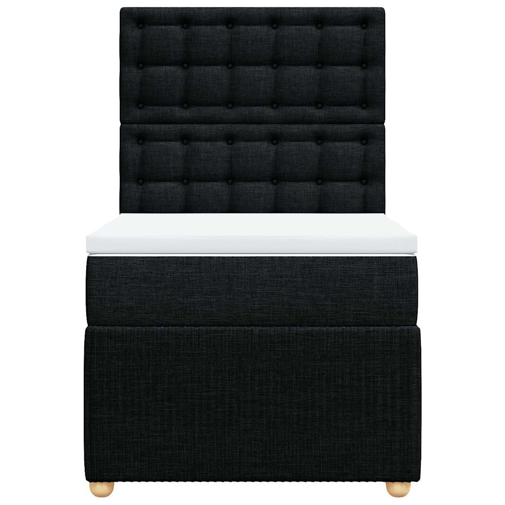 Giroletto a Molle con Materasso Nero 100x200 cm in Tessuto - homemem39