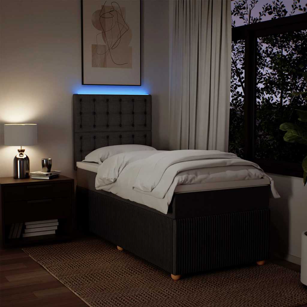 Giroletto a Molle con Materasso Marrone Scuro 100x200cm Tessuto - homemem39