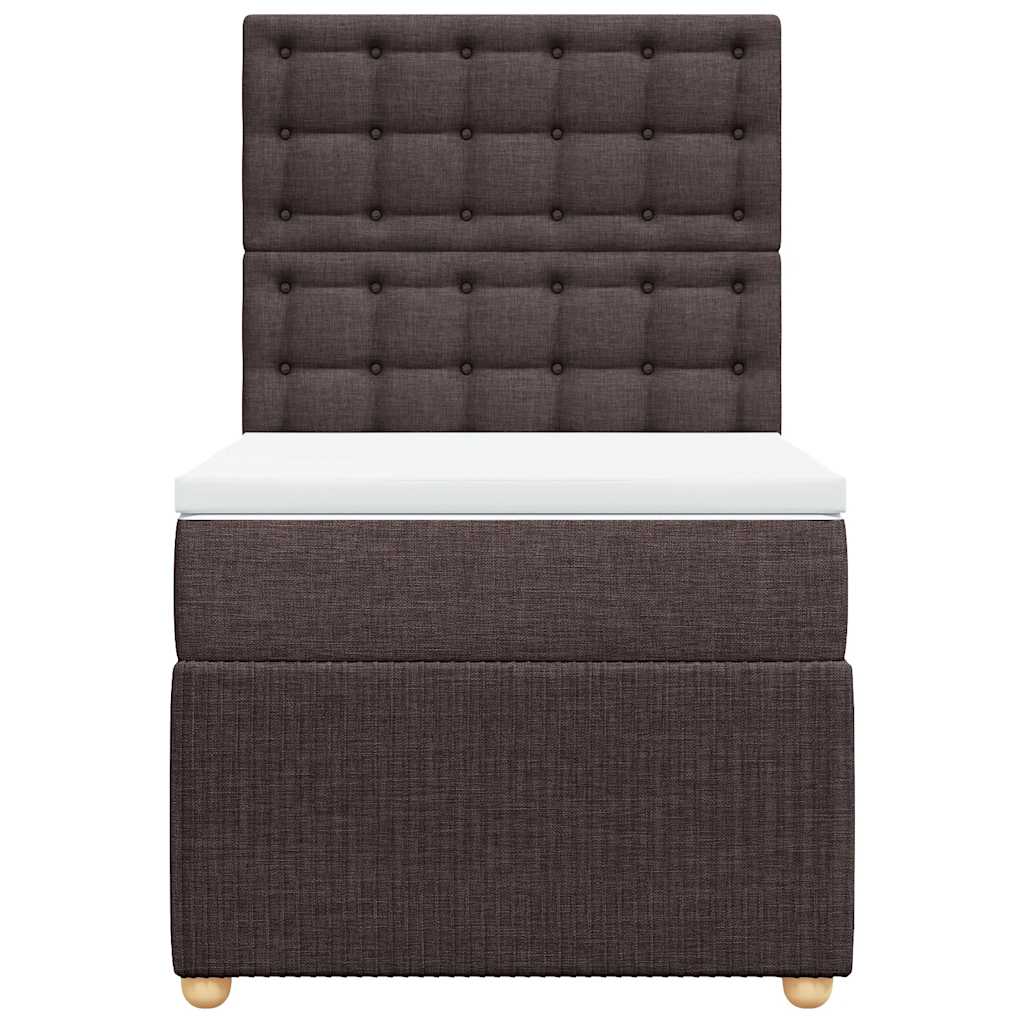 Giroletto a Molle con Materasso Marrone Scuro 100x200cm Tessuto - homemem39