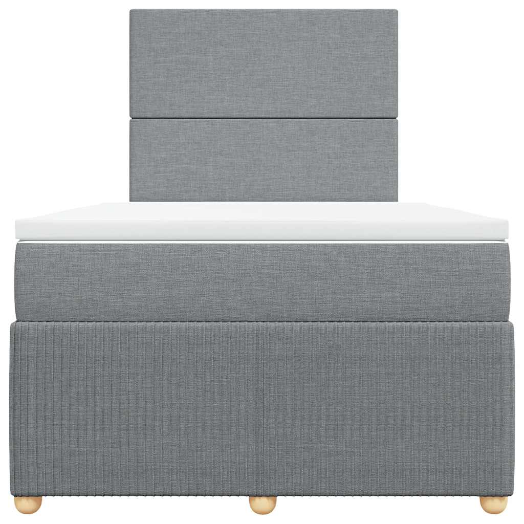 Giroletto a Molle con Materasso Grigio Chiaro 120x190cm Tessuto - homemem39