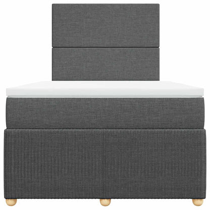 Giroletto a Molle con Materasso Grigio Scuro 120x190cm Tessuto - homemem39