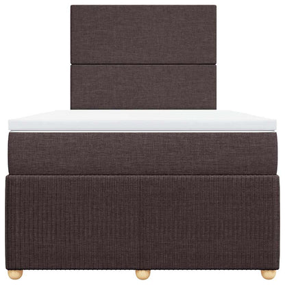 Giroletto a Molle con Materasso Marrone Scuro 120x190cm Tessuto