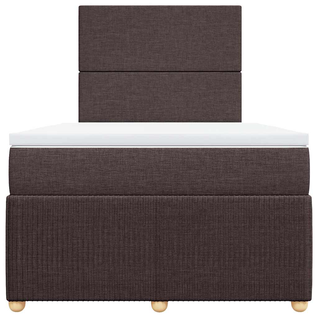 Giroletto a Molle con Materasso Marrone Scuro 120x190cm Tessuto