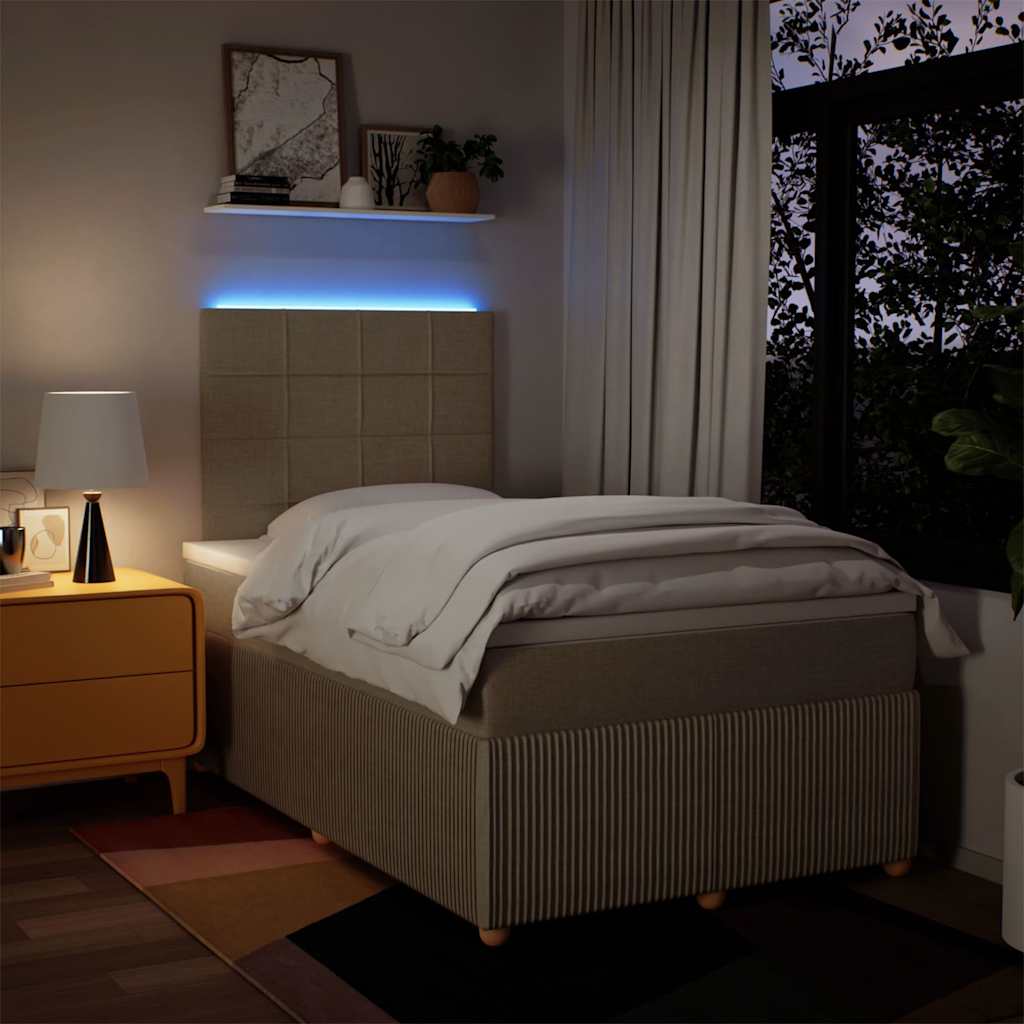 Giroletto a Molle con Materasso Crema 120x190 cm in Tessuto - homemem39