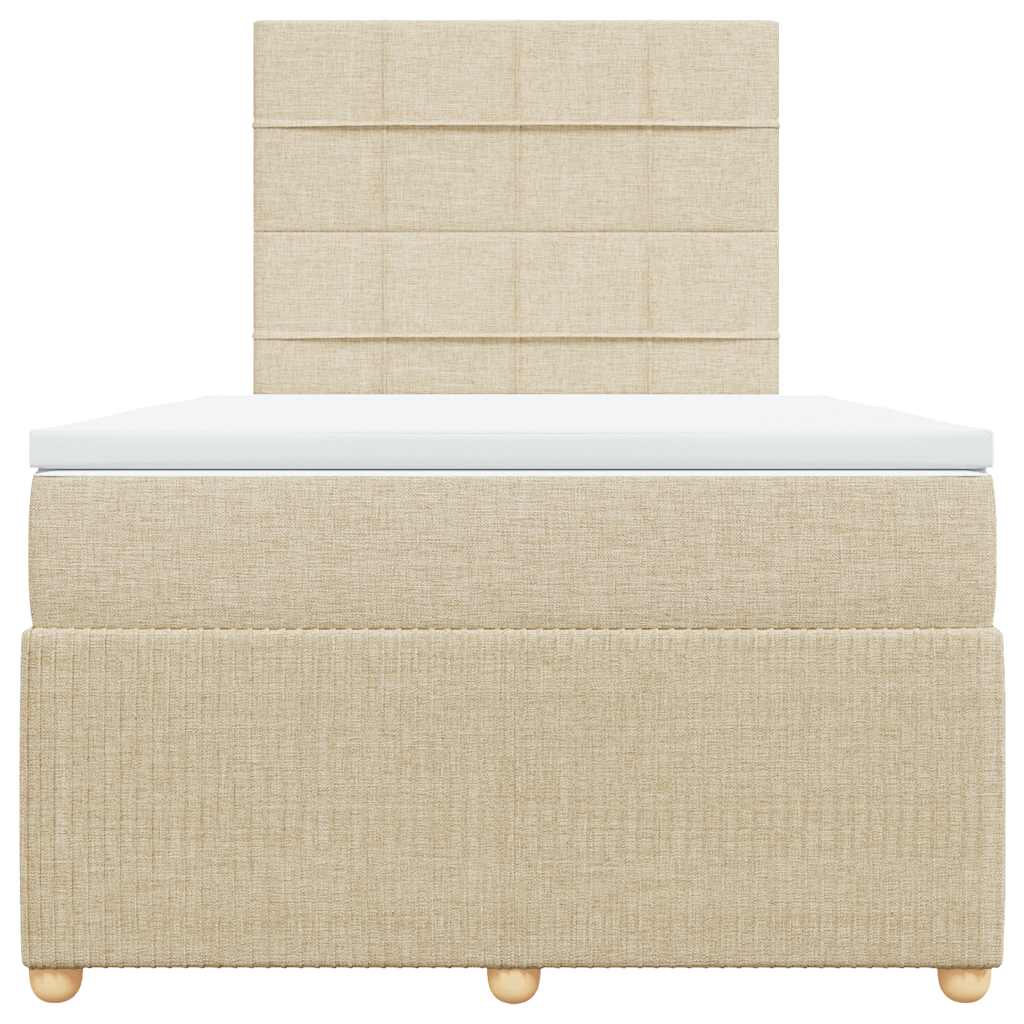 Giroletto a Molle con Materasso Crema 120x190 cm in Tessuto - homemem39