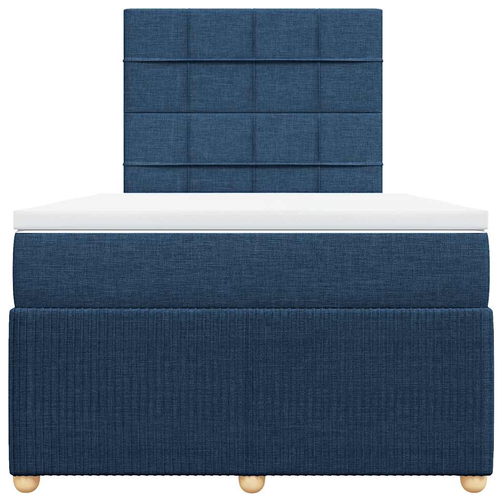 Giroletto a Molle con Materasso Blu 120x190 cm in Tessuto