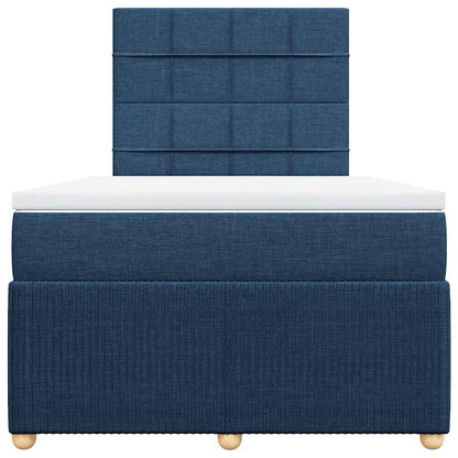 Giroletto a Molle con Materasso Blu 120x190 cm in Tessuto