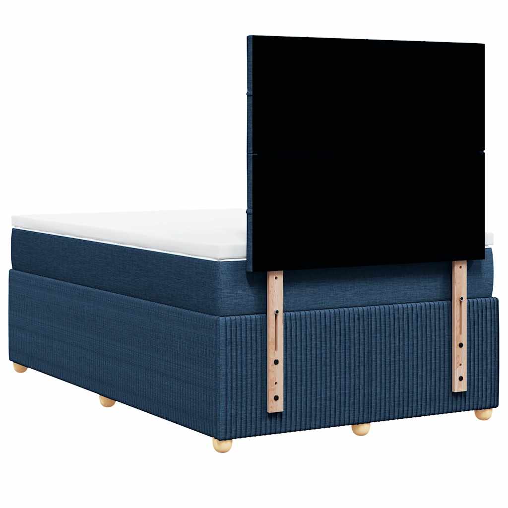 Giroletto a Molle con Materasso Blu 120x190 cm in Tessuto