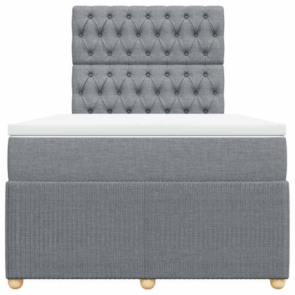 Giroletto a Molle con Materasso Grigio Chiaro 120x190cm Tessuto - homemem39