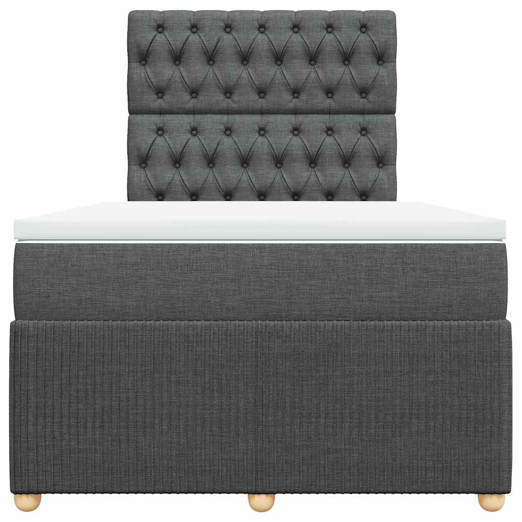 Giroletto a Molle con Materasso Grigio Scuro 120x190cm Tessuto - homemem39