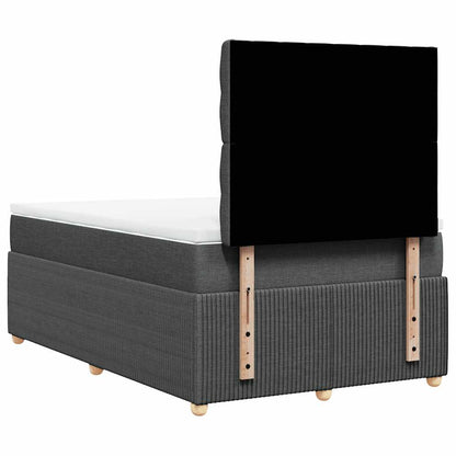 Giroletto a Molle con Materasso Grigio Scuro 120x190cm Tessuto