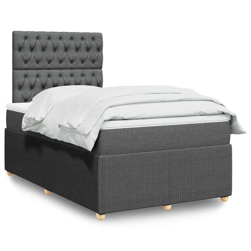 Giroletto a Molle con Materasso Grigio Scuro 120x190cm Tessuto