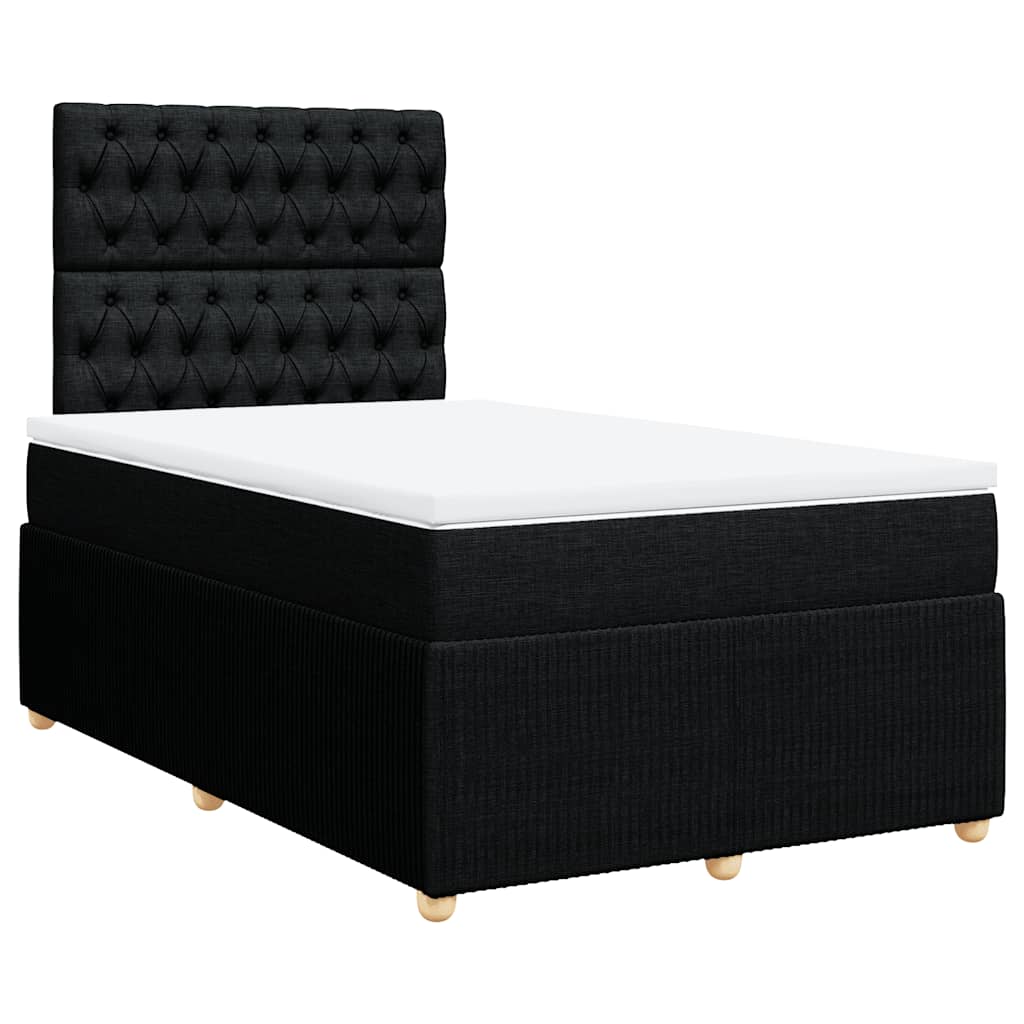 Giroletto a Molle con Materasso Nero 120x190 cm in Tessuto