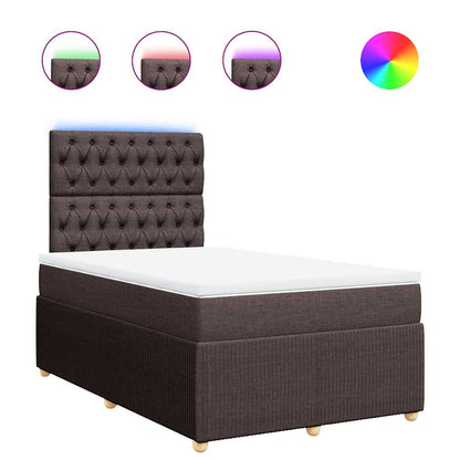 Giroletto a Molle con Materasso Marrone Scuro 120x190cm Tessuto | homemem39
