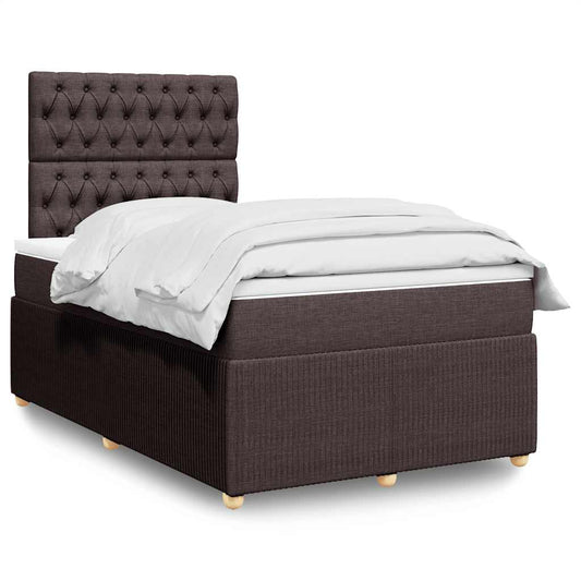 Giroletto a Molle con Materasso Marrone Scuro 120x190cm Tessuto | homemem39