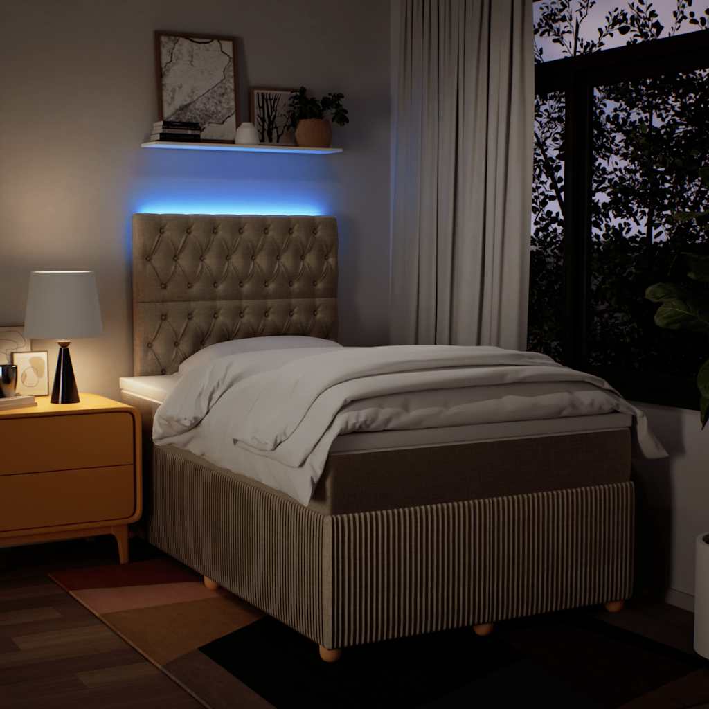 Giroletto a Molle con Materasso Crema 120x190 cm in Tessuto - homemem39