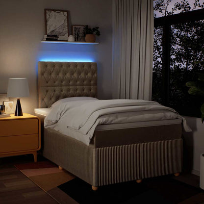 Giroletto a Molle con Materasso Crema 120x190 cm in Tessuto - homemem39