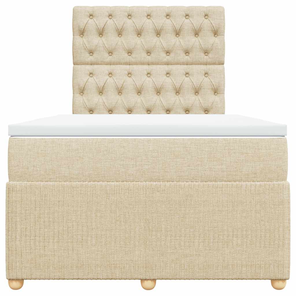 Giroletto a Molle con Materasso Crema 120x190 cm in Tessuto - homemem39