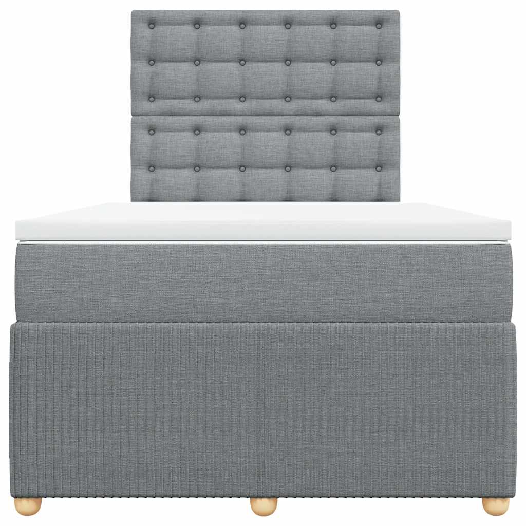 Giroletto a Molle con Materasso Grigio Chiaro 120x190cm Tessuto