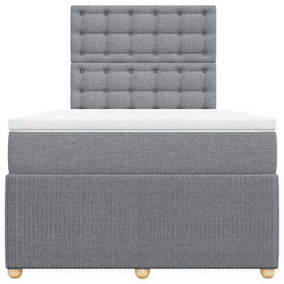 Giroletto a Molle con Materasso Grigio Chiaro 120x190cm Tessuto