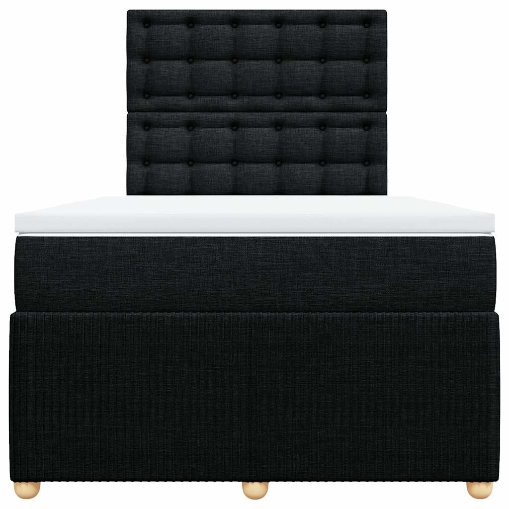 Giroletto a Molle con Materasso Nero 120x190 cm in Tessuto