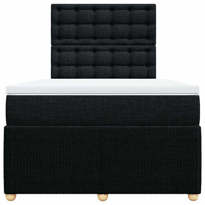Giroletto a Molle con Materasso Nero 120x190 cm in Tessuto