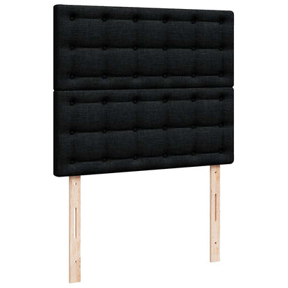 Giroletto a Molle con Materasso Nero 120x190 cm in Tessuto