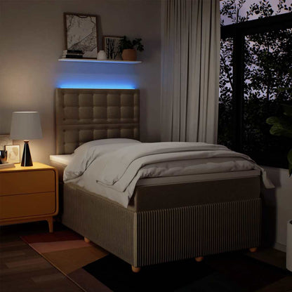 Giroletto a Molle con Materasso Crema 120x190 cm in Tessuto - homemem39