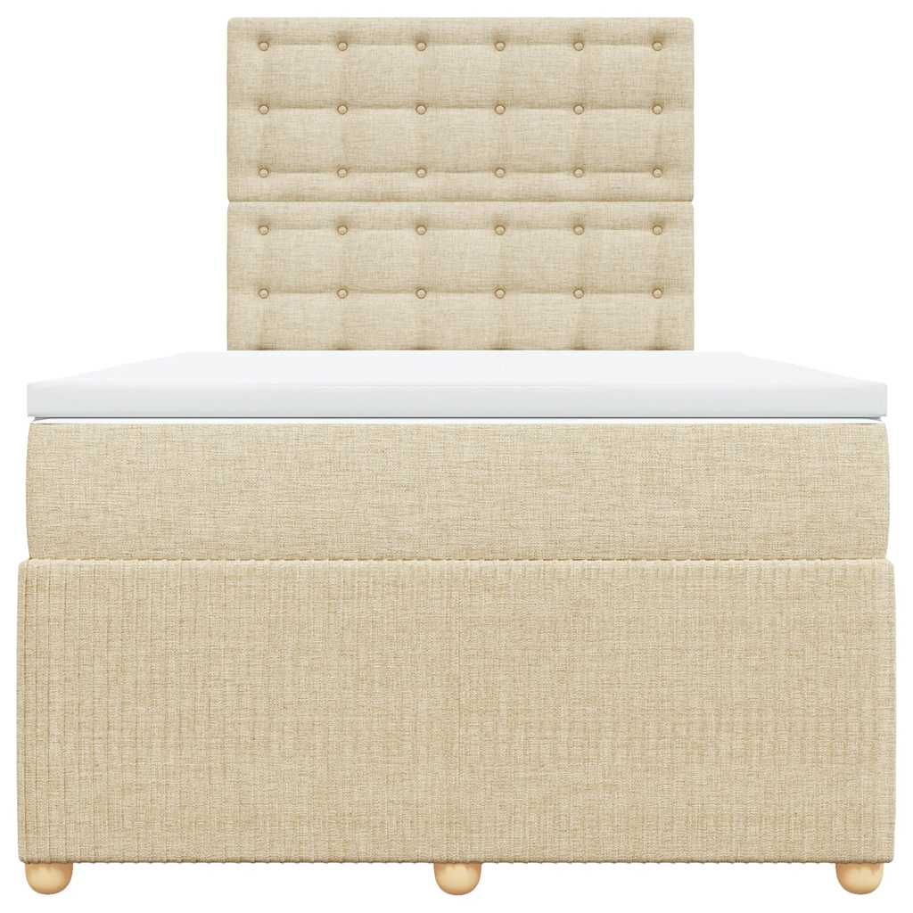 Giroletto a Molle con Materasso Crema 120x190 cm in Tessuto - homemem39