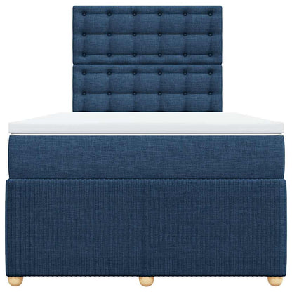 Giroletto a Molle con Materasso Blu 120x190 cm in Tessuto