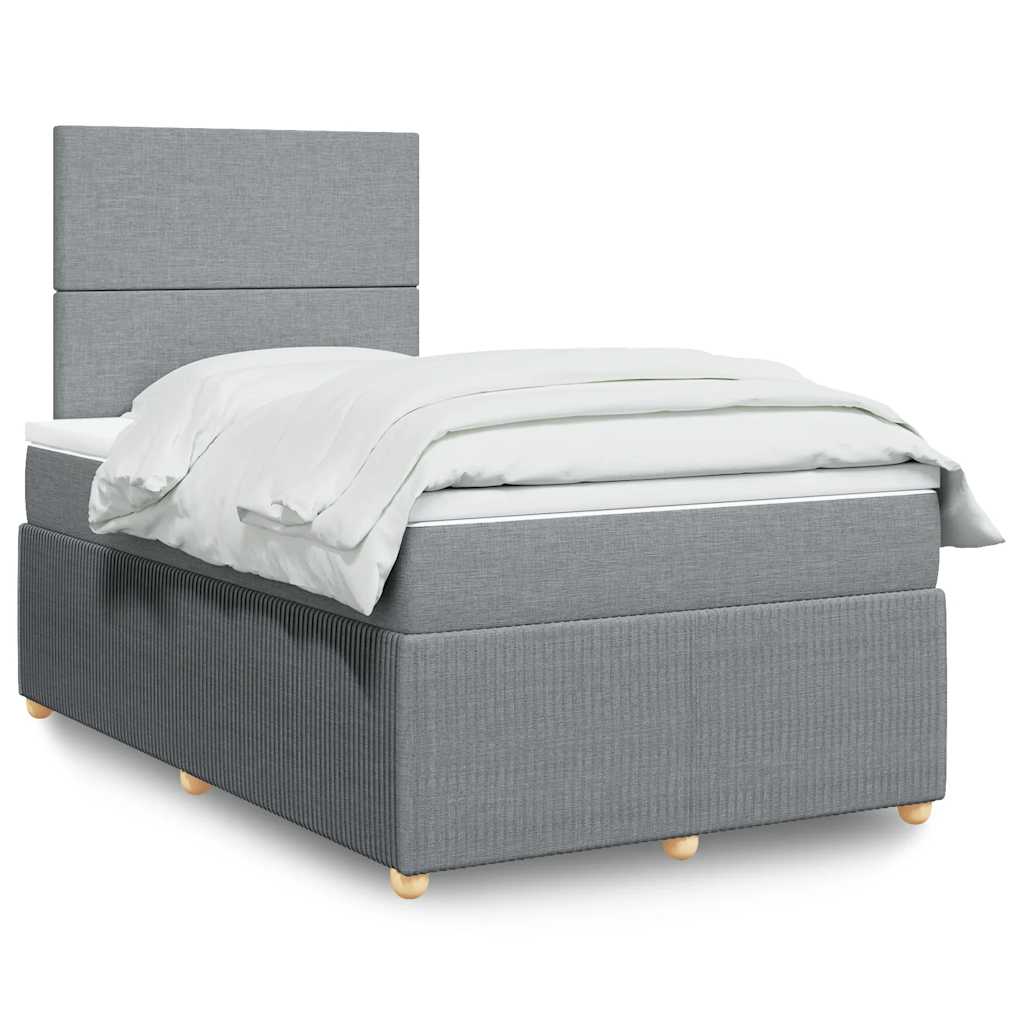 Giroletto a Molle con Materasso Grigio Chiaro 120x200cm Tessuto | homemem39
