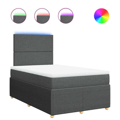 Giroletto a Molle con Materasso Grigio Scuro 120x200 cm Tessuto | homemem39