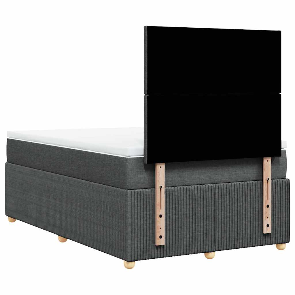 Giroletto a Molle con Materasso Grigio Scuro 120x200 cm Tessuto | homemem39