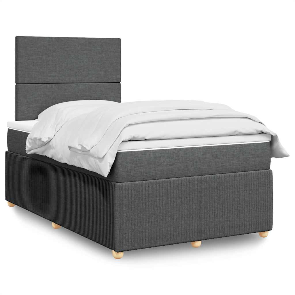 Giroletto a Molle con Materasso Grigio Scuro 120x200 cm Tessuto | homemem39