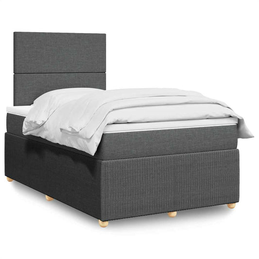 Giroletto a Molle con Materasso Grigio Scuro 120x200 cm Tessuto | homemem39