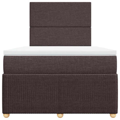 Giroletto a Molle con Materasso Marrone Scuro 120x200cm Tessuto