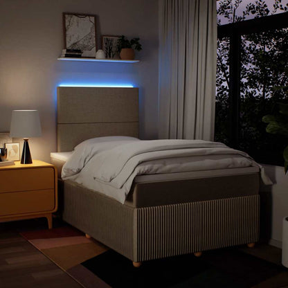 Giroletto a Molle con Materasso Crema 120x200 cm in Tessuto - homemem39